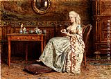 George Goodwin Kilburne Canvas Paintings - Taking Tea